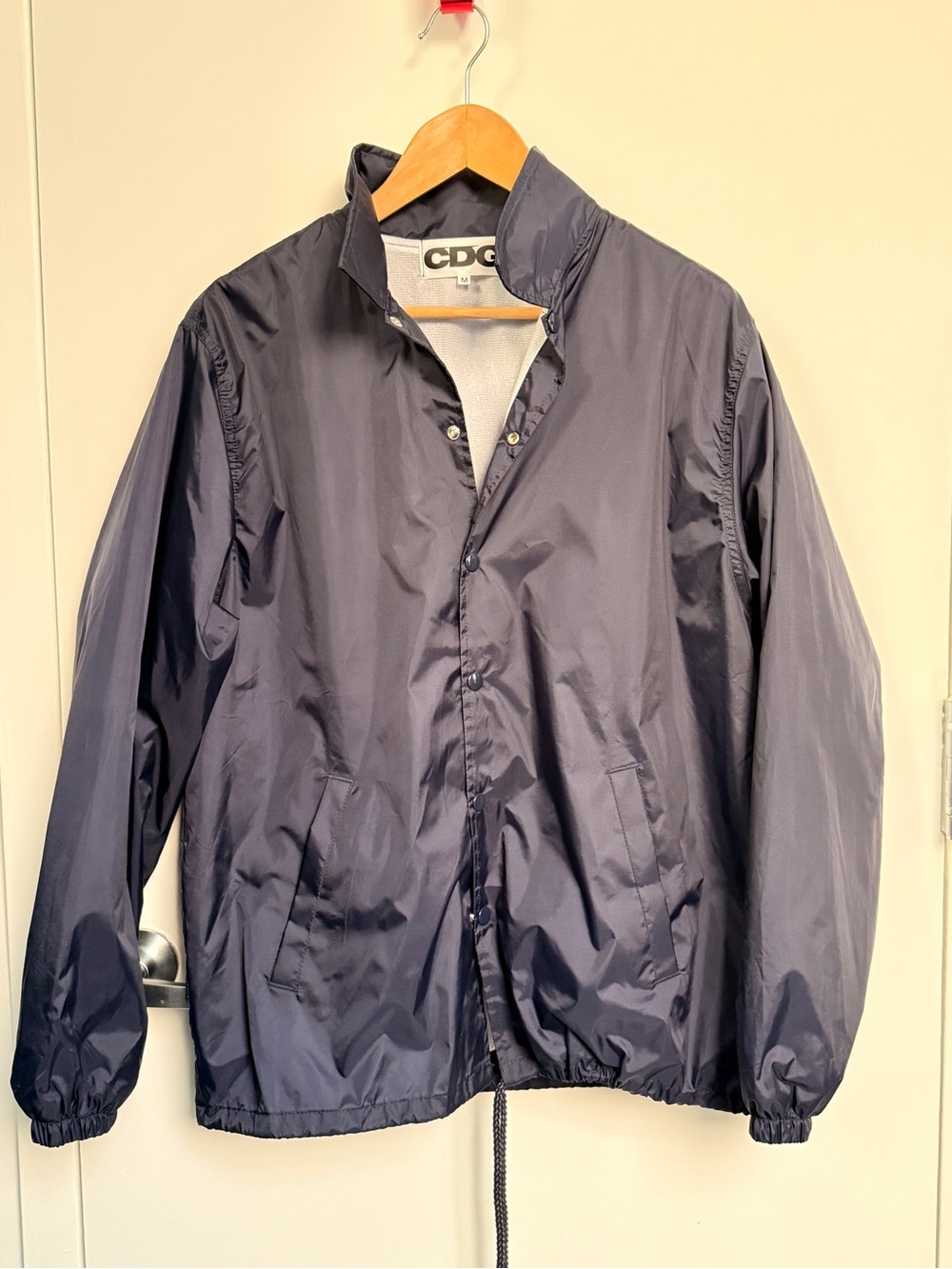 Comme des Garcons Men's Dark Navy Windbreaker Coach Jacket